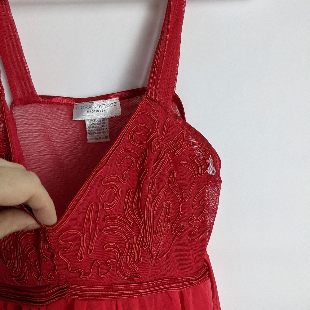 Flora Nikrooz red babydoll lingerie applique bust - Picture 7 of 8